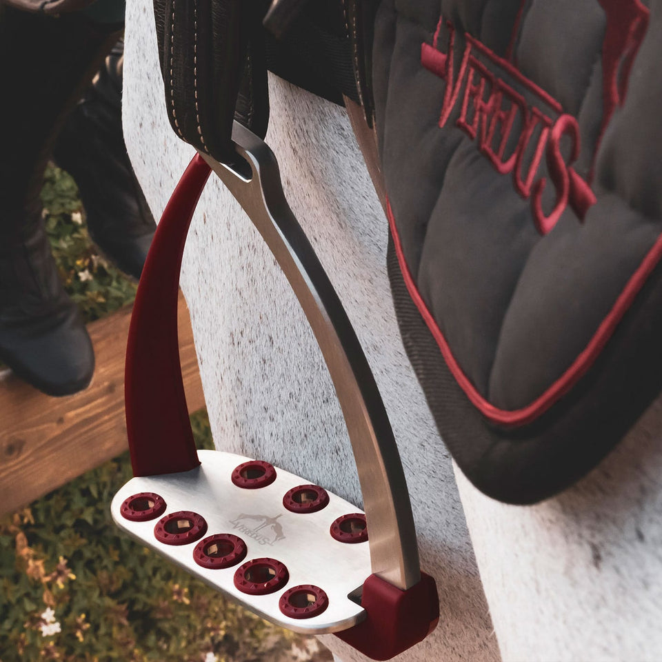 Veredus Vita Steel1 Safety Stirrups - Bordeaux/Silver