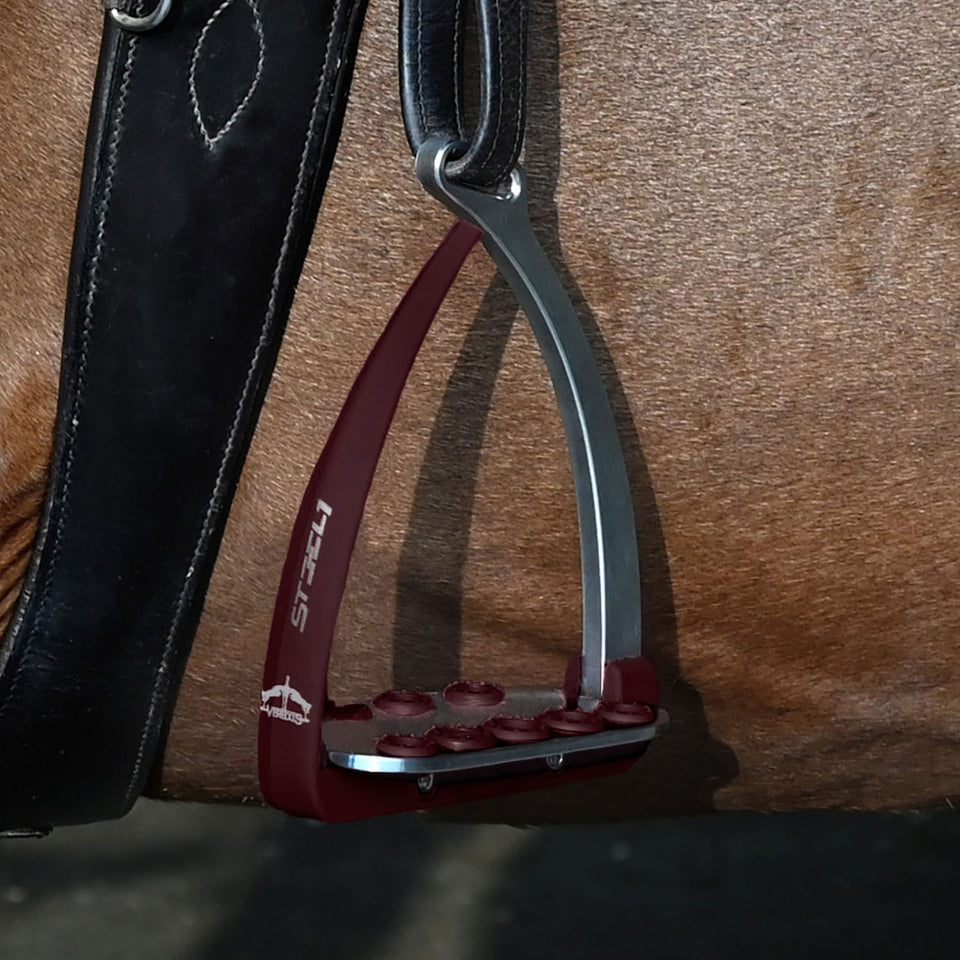 Veredus Vita Steel1 Safety Stirrups - Bordeaux/Silver