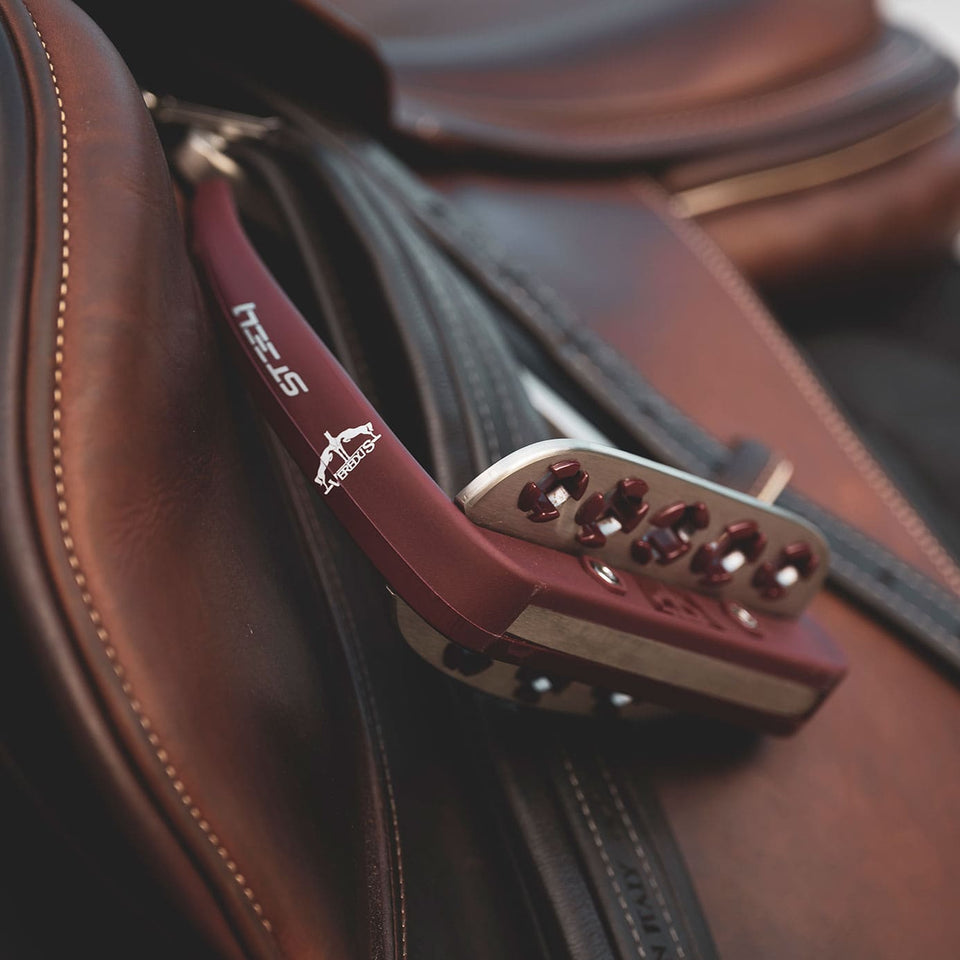 Veredus Vita Steel1 Safety Stirrups - Bordeaux/Silver