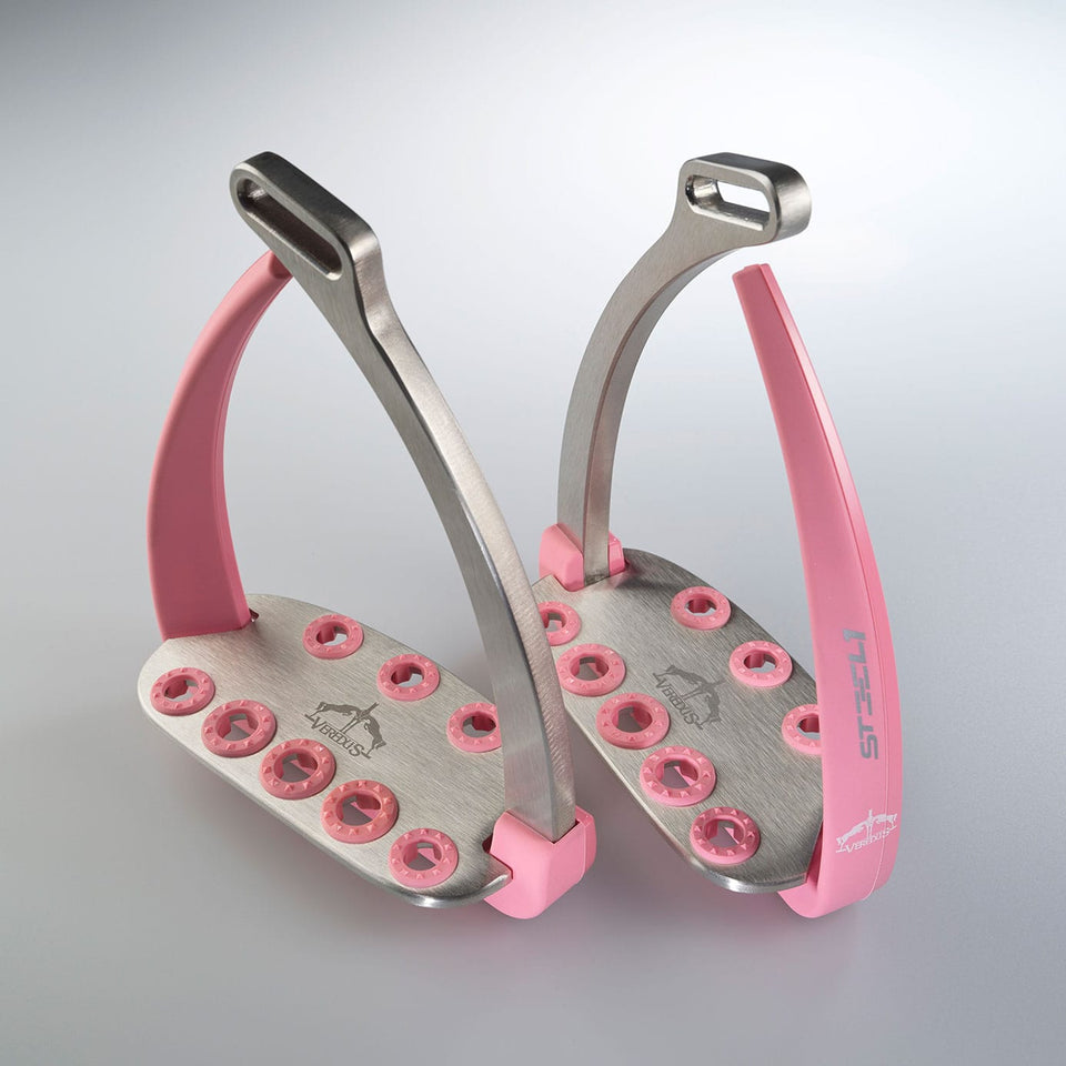 Veredus Vita Steel1 Safety Stirrups - Light Pink/Silver