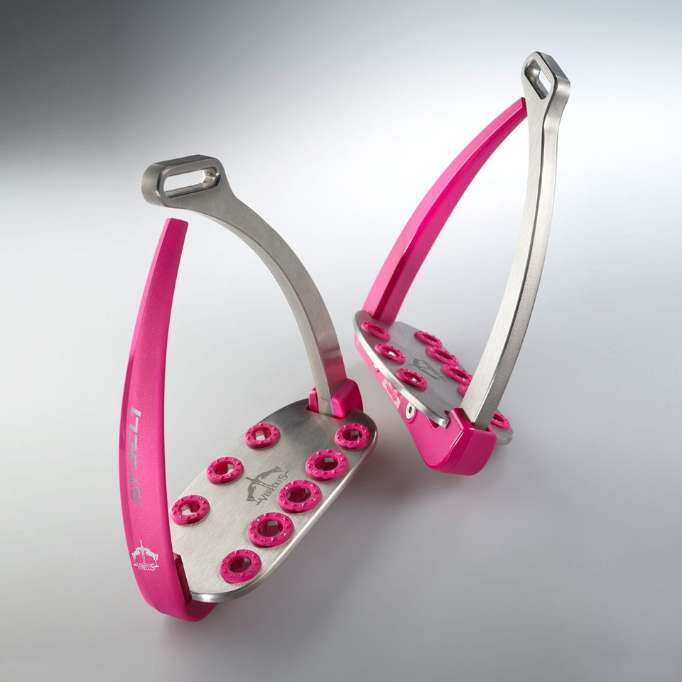 Veredus Vita Steel1 Safety Stirrups - Pink/Silver