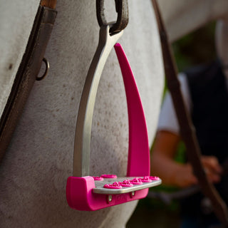 Veredus Vita Steel1 Safety Stirrups - Pink/Silver