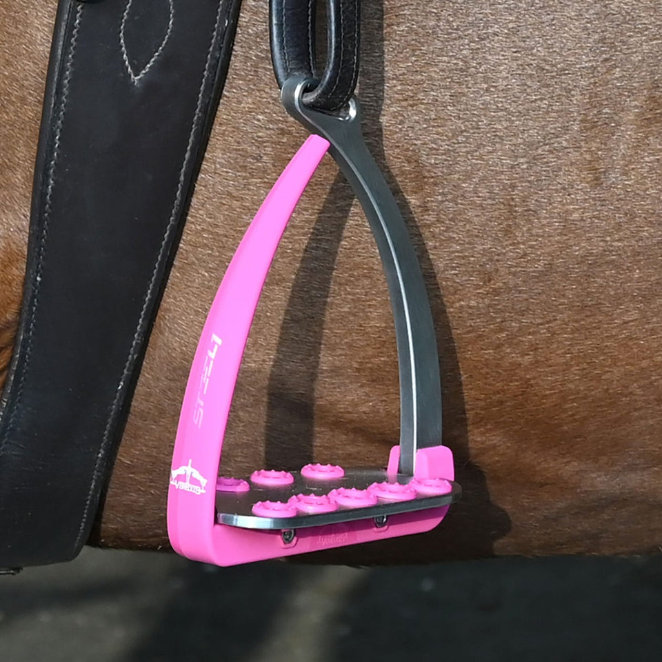 Veredus Vita Steel1 Safety Stirrups - Pink/Silver