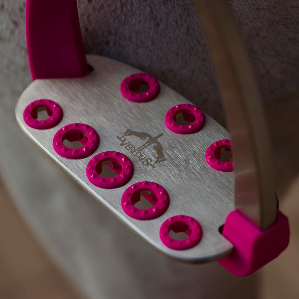 Veredus Vita Steel1 Safety Stirrups - Pink/Silver