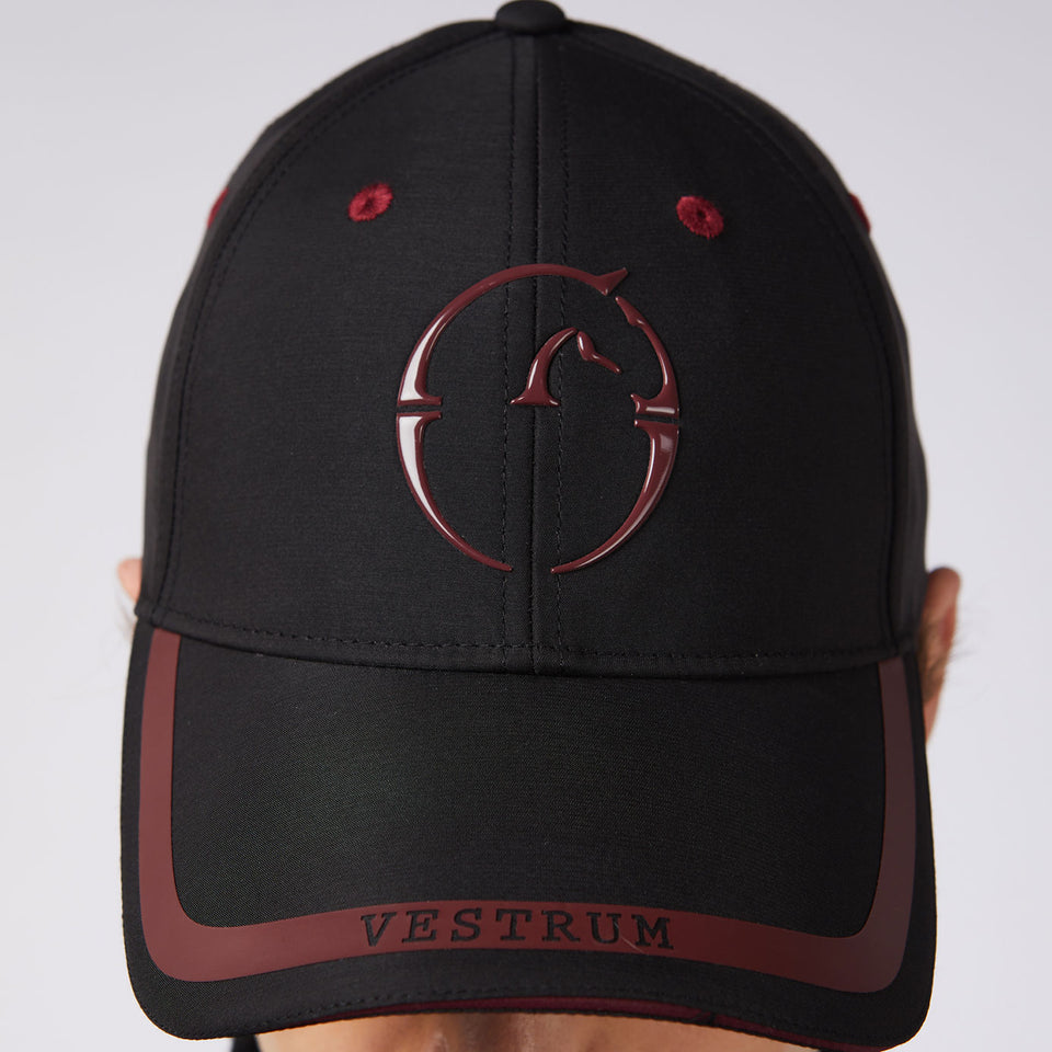 Vestrum Key West Baseball Cap - Black/Ruby Wine