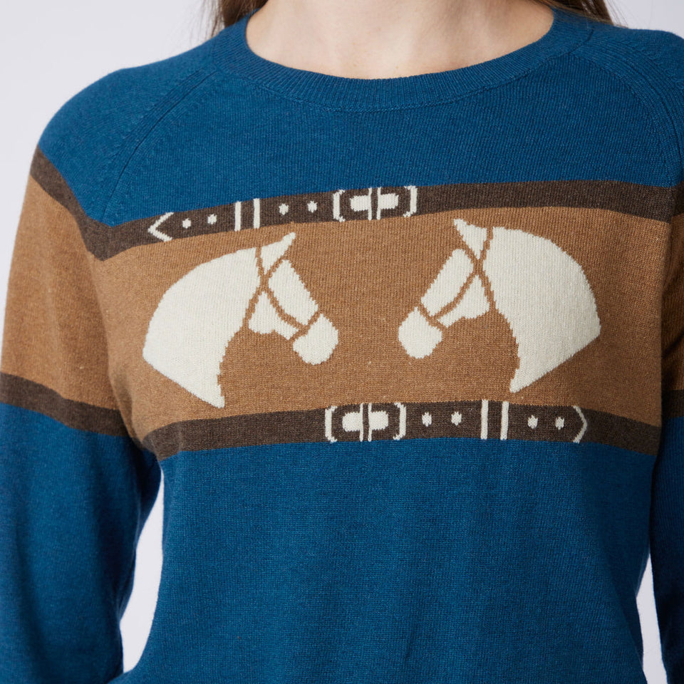 Vestrum Spruce Meadows Round Neck Knitted Sweater - Maldives Blue