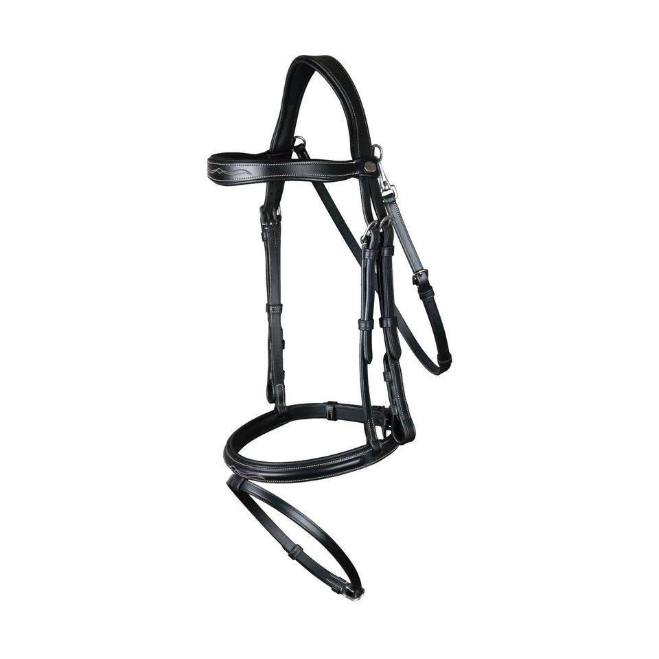 Dy'on Working Collection Fancy Flash Noseband Bridle - Black
