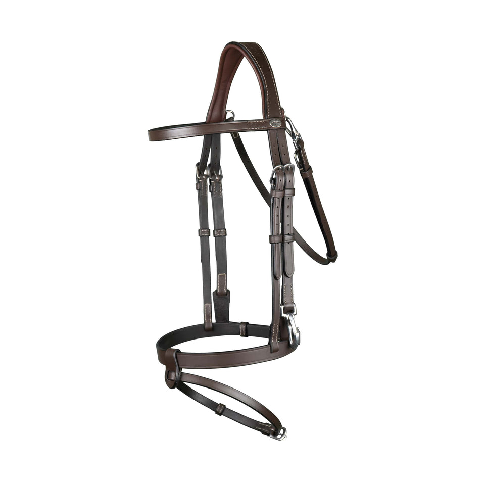Dy'on Working Collection Flat Flash Noseband Bridle - Brown