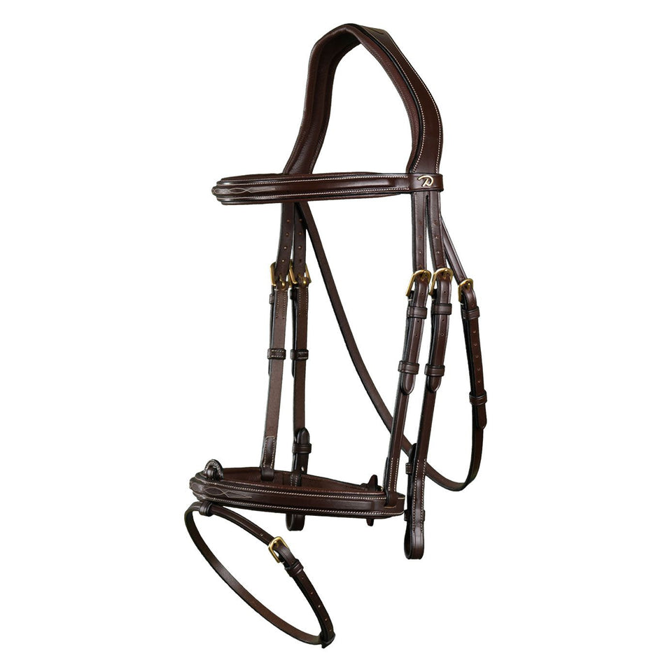 Dy'on D Collection Flash Noseband Bridle - Brown