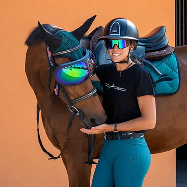 eQuick eVysor Equine Goggles - Mirrored Green