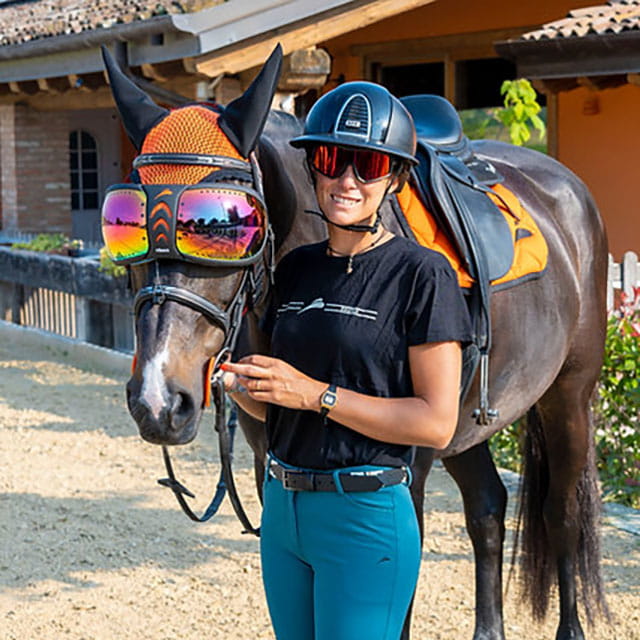 eQuick eVysor Equine Goggles - Mirrored Rainbow